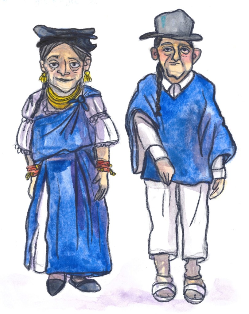 L'élègance des habits tradictionnals des habitants d'Otavalo